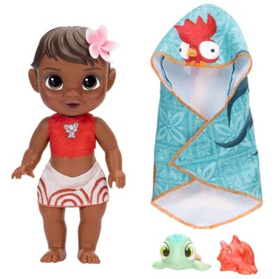 Disney Princess Bambola Vaiana da 30 cm / 12", con licenza ufficiale Jakks Pacific, che cambia colore attivandosi con l'acqua, include spruzzatori d'acqua e un adorabile asciugamano Heihei Disney Princess Bambola Vaiana da 30 cm / 12", con licenza ufficiale Jakks Pacific, che cambia colore attivandosi con l'acqua, include spruzzatori d'acqua e un adorabile asciugamano Heihei