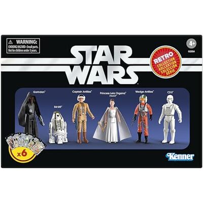 Star Wars Hasbro Retro Collection, confezione da 6 action figure collezionabili da 9,5 cm ispirate Episodio IV Una nuova speranza Star Wars Hasbro Retro Collection, confezione da 6 action figure collezionabili da 9,5 cm ispirate Episodio IV Una nuova speranza