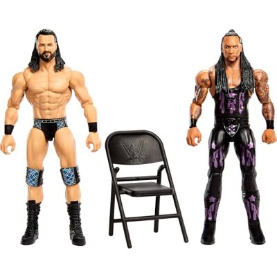Mattel WWE Main Event Drew McIntyre vs Damian Priest Series #26, set Showdown da collezione con 2 personaggi snodati e accessori a tema WWE inclusi, Mattel WWE Main Event Drew McIntyre vs Damian Priest Series #26, set Showdown da collezione con 2 personaggi snodati e accessori a tema WWE inclusi,