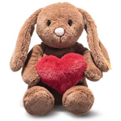 Steiff Hoppie Coniglio di peluche con cuori, 16 cm, marrone, con orecchie pieghevoli, Soft Cuddly Friends, morbido peluche per coccole e giocare, per ragazze e ragazzi, lavabile in lavatrice Steiff Hoppie Coniglio di peluche con cuori, 16 cm, marrone, con orecchie pieghevoli, Soft Cuddly Friends, morbido peluche per coccole e giocare, per ragazze e ragazzi, lavabile in lavatrice