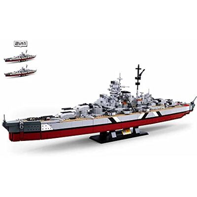 Sluban Klemmbausteine Bismarck modello Battleship 2-in 1 Sluban Klemmbausteine Bismarck modello Battleship 2-in 1