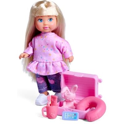 Simba Evi Love Travel Fun Bambola mobile con valigetta apribile e accessori, 12 cm, dai 3 anni in su Simba Evi Love Travel Fun Bambola mobile con valigetta apribile e accessori, 12 cm, dai 3 anni in su