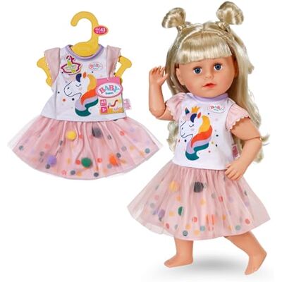 BABY born Abito tutù con stampa unicorno Set composto da maglietta a maniche corte e gonna in tulle con pois colorati Accessori di alta qualità per bambole Abbigliamento adatto per bambole 43 cm BABY born Abito tutù con stampa unicorno Set composto da maglietta a maniche corte e gonna in tulle con pois colorati Accessori di alta qualità per bambole Abbigliamento adatto per bambole 43 cm
