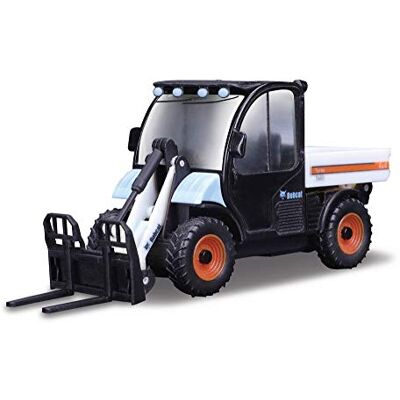 Burago B TOOLCAT Giocattolo modellino da Collezione in Metallo pressofuso con forchetta per Pallet funzionante, Scala 1:50, Colore: Bianco Burago B TOOLCAT Giocattolo modellino da Collezione in Metallo pressofuso con forchetta per Pallet funzionante, Scala 1:50, Colore: Bianco