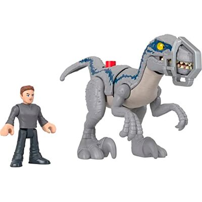 Fisher Price , Imaginext, Jurassic World Dominion, Blue in fuga, set di dinosauri giocattolo con Blue e Owen Grady per gioco di finzione, Giocattolo per Bambini 3+ Anni, Fisher Price , Imaginext, Jurassic World Dominion, Blue in fuga, set di dinosauri giocattolo con Blue e Owen Grady per gioco di finzione, Giocattolo per Bambini 3+ Anni,