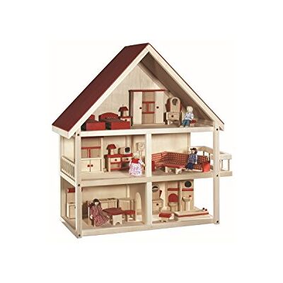roba Casa delle Bambole, con Mobili e Bambole, Legno Naturale roba Casa delle Bambole, con Mobili e Bambole, Legno Naturale