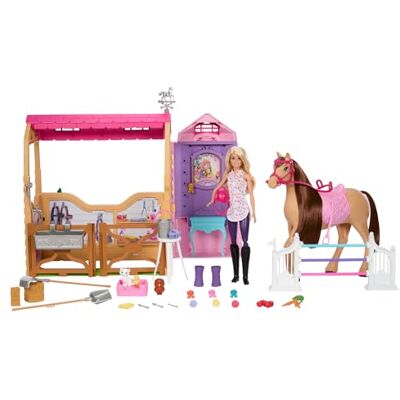 Barbie Stalla Ultimate Stable, set con 6 aree di gioco, bambola, cavallo e 25 accessori inclusi, ispirato a I misteri di Alla ricerca del cavallo scomparso, 3+ anni, Barbie Stalla Ultimate Stable, set con 6 aree di gioco, bambola, cavallo e 25 accessori inclusi, ispirato a I misteri di Alla ricerca del cavallo scomparso, 3+ anni,