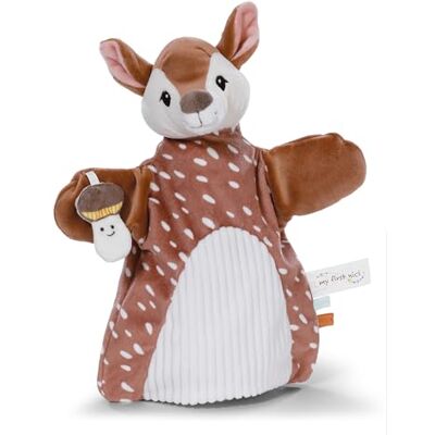 NICI Cerbiatto doudou 2 in 1, morbido peluche marionetta per neonati e bambini, per giocare, afferrare, coccolare e scoprire, 26 x 25 cm, marrone – NICI Cerbiatto doudou 2 in 1, morbido peluche marionetta per neonati e bambini, per giocare, afferrare, coccolare e scoprire, 26 x 25 cm, marrone –