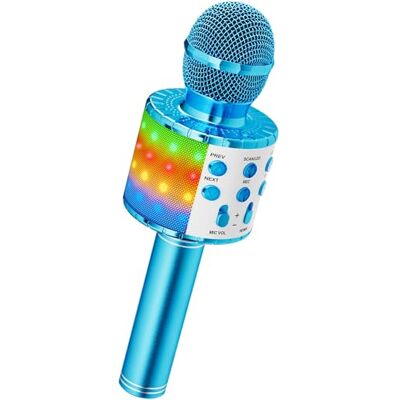 Ankuka Microfono Karaoke Bluetooth Wireless Microfono Bambini Regalo per Bambini 3-12 Anni Microfono Giocattolo Cambia Voce, Compatibile con Android, iOS, PC Blu Ankuka Microfono Karaoke Bluetooth Wireless Microfono Bambini Regalo per Bambini 3-12 Anni Microfono Giocattolo Cambia Voce, Compatibile con Android, iOS, PC Blu