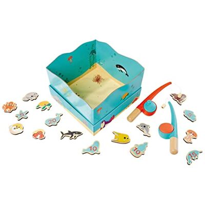 Eichhorn Gioco Magnetico da Pesca con 16 Pesci e Acquario, con 2 Pesci, 19 Pezzi, 100% Legno di faggio e Tiglio Certificato FSC, a Partire da 2 Anni Eichhorn Gioco Magnetico da Pesca con 16 Pesci e Acquario, con 2 Pesci, 19 Pezzi, 100% Legno di faggio e Tiglio Certificato FSC, a Partire da 2 Anni