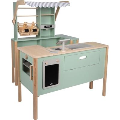 Small foot Cucina e negozio verde salvia - Giocattolo per bambini Small foot Cucina e negozio verde salvia - Giocattolo per bambini