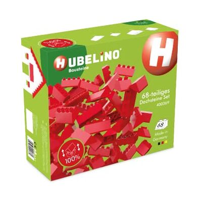 Hubelino Set di 68 Mattoni Rossi, compatibili con Grandi mattoncini di Altri produttori, Made in Germany Hubelino Set di 68 Mattoni Rossi, compatibili con Grandi mattoncini di Altri produttori, Made in Germany