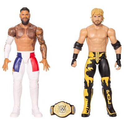 Mattel WWE Main Event Jey Uso vs Logan Paul Series #27, set Showdown da collezione con 2 personaggi alti 15,2 cm e snodati, accessori a tema WWE inclusi, Mattel WWE Main Event Jey Uso vs Logan Paul Series #27, set Showdown da collezione con 2 personaggi alti 15,2 cm e snodati, accessori a tema WWE inclusi,