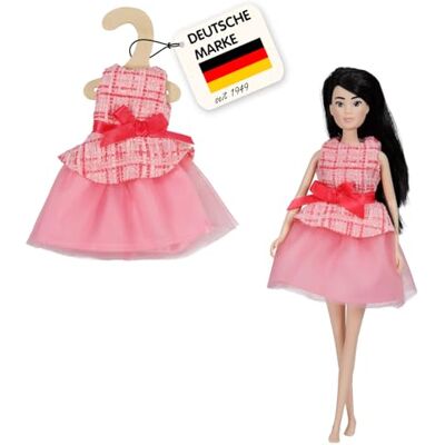 Heless Time2Shine Mini Abito in Bouclé Gala in Rosa, con Gonna in Tulle e Fiocco Rosa, per Fashion Dolls di Taglia 29 cm Heless Time2Shine Mini Abito in Bouclé Gala in Rosa, con Gonna in Tulle e Fiocco Rosa, per Fashion Dolls di Taglia 29 cm