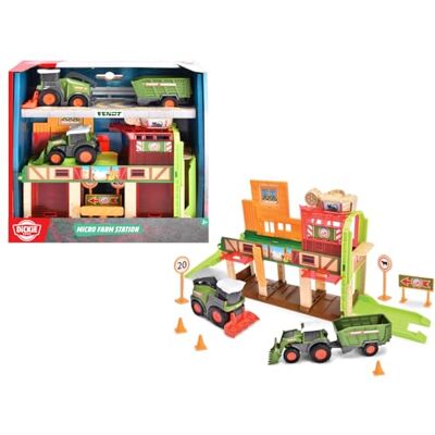Dickie Toys – Stazione di Gioco per Bambini dai 3 Anni in su, Ascensore con Funzione di avviamento, rampa, 3 Veicoli agricoli con Ruota Libera, Accessori con segnali stradali e piloni, Set da Gioco Dickie Toys – Stazione di Gioco per Bambini dai 3 Anni in su, Ascensore con Funzione di avviamento, rampa, 3 Veicoli agricoli con Ruota Libera, Accessori con segnali stradali e piloni, Set da Gioco