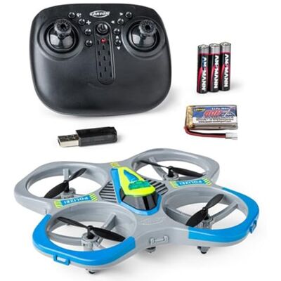 Carson Cyber Drone Polizei 2.4G 100% RTF – 100% pronta al volo, drone RC radiocomandato, incluse batterie e radiocomando, quadricottero per bambini, giocattolo, grigio. Carson Cyber Drone Polizei 2.4G 100% RTF – 100% pronta al volo, drone RC radiocomandato, incluse batterie e radiocomando, quadricottero per bambini, giocattolo, grigio.