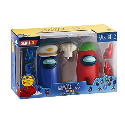 Pacchetto di 2 personaggi Among Us in rosso e blu Pacchetto di 2 personaggi Among Us in rosso e blu