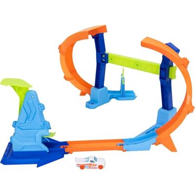 Hot Wheels Stunt Tracks Loop Acrobatico, Pista Regolabile e Pieghevole con Sistema Speed Snap, Salto a Spirale e adattatori, 1 macchinina in Scala 1:64 Inclusa, 4+ Anni, Hot Wheels Stunt Tracks Loop Acrobatico, Pista Regolabile e Pieghevole con Sistema Speed Snap, Salto a Spirale e adattatori, 1 macchinina in Scala 1:64 Inclusa, 4+ Anni,