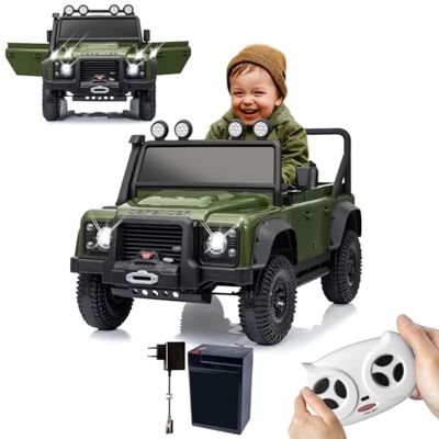 JAMARA Ride-on Land Rover Defender 110 SVX 2,4 GHz Li-Power 12.6, auto elettrica per bambini dai 3 anni, auto elettrica per bambini, sedile elettrico, idea regalo, luce, clacson JAMARA Ride-on Land Rover Defender 110 SVX 2,4 GHz Li-Power 12.6, auto elettrica per bambini dai 3 anni, auto elettrica per bambini, sedile elettrico, idea regalo, luce, clacson
