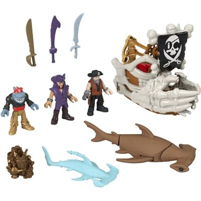 Fisher Price Imaginext La Nave Di Billy Bones, nave giocattolo con mani scheletriche e lanciatore, il set include 3 personaggi, 2 creature marine e 7 accessori a tema, Fisher Price Imaginext La Nave Di Billy Bones, nave giocattolo con mani scheletriche e lanciatore, il set include 3 personaggi, 2 creature marine e 7 accessori a tema,