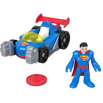Fisher Price Imaginext DC Super Friends Metal Force Supermobile, veicolo attivabile con luci e suoni, personaggio Superman, lanciatore e 2 dischi inclusi, giocattolo per bambini, 3+ anni, Fisher Price Imaginext DC Super Friends Metal Force Supermobile, veicolo attivabile con luci e suoni, personaggio Superman, lanciatore e 2 dischi inclusi, giocattolo per bambini, 3+ anni,