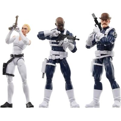 Hasbro Marvel Legends Series S.H.I.E.L.D. Nick Fury Jr., Sharon Carter e Dum Dugan Action Figure Hasbro Marvel Legends Series S.H.I.E.L.D. Nick Fury Jr., Sharon Carter e Dum Dugan Action Figure