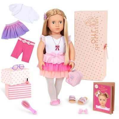 Our Generation Thea Bambola starter di moda a tema fiocco da 46 cm Capelli biondi e occhi castani Giocattolo per bambini dai 3 anni in su Our Generation Thea Bambola starter di moda a tema fiocco da 46 cm Capelli biondi e occhi castani Giocattolo per bambini dai 3 anni in su