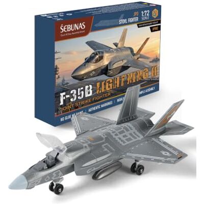 SEBUNAS Kit modello di aereo da caccia F-35 in scala 1:72, modello di aereo giocattolo militare F-35 in plastica con supporto, regalo per bambini (27 pezzi) SEBUNAS Kit modello di aereo da caccia F-35 in scala 1:72, modello di aereo giocattolo militare F-35 in plastica con supporto, regalo per bambini (27 pezzi)