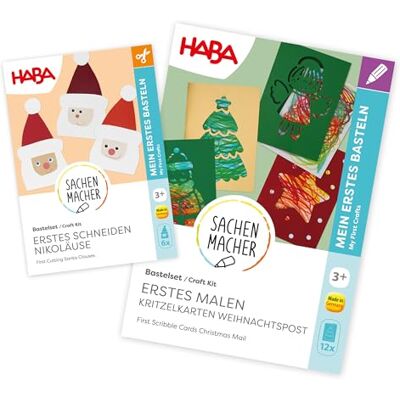 HABA Set di bricolage natalizio per bambini a partire dai 3 anni in su, primo fai da te in Avvento, scatola per bricolage e set creativo per bricolage natalizio, incoraggia la creatività, HABA Set di bricolage natalizio per bambini a partire dai 3 anni in su, primo fai da te in Avvento, scatola per bricolage e set creativo per bricolage natalizio, incoraggia la creatività,