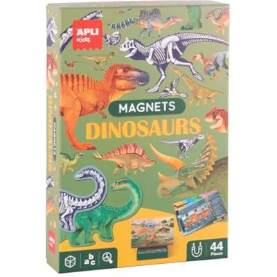 APLI Kids Gioco magnetico educativo Dinosauri Tavola con 44 pezzi magnetici e schede esplicative Riciclato per bambini a partire da 5 anni APLI Kids Gioco magnetico educativo Dinosauri Tavola con 44 pezzi magnetici e schede esplicative Riciclato per bambini a partire da 5 anni