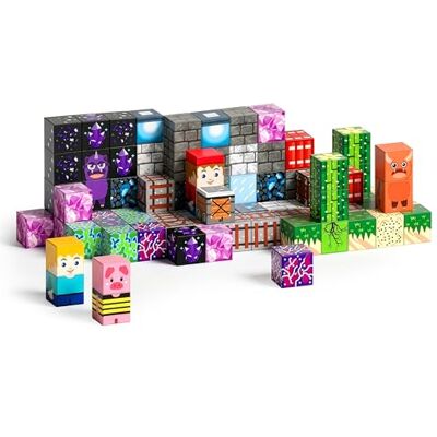 Relaxdays Cubi magnetici, 100 pz, effetto pixel, 3+, multicolore Relaxdays Cubi magnetici, 100 pz, effetto pixel, 3+, multicolore