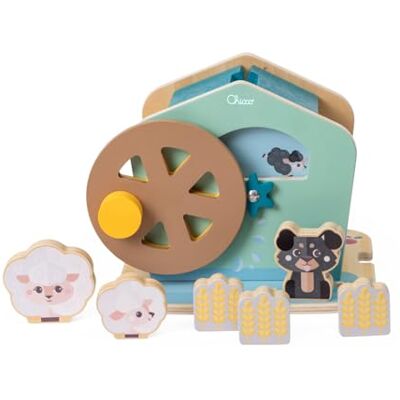 Chicco Mulino delle Pecore in Legno, Playset Educativo con Ruota Girevole, Effetto Sorpresa e 3 Personaggi Animali, Giocattolo Motricità Fine e Causa-Effetto, 2 Anni + Chicco Mulino delle Pecore in Legno, Playset Educativo con Ruota Girevole, Effetto Sorpresa e 3 Personaggi Animali, Giocattolo Motricità Fine e Causa-Effetto, 2 Anni +