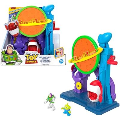 Fisher Price Imaginext Disney e Pixar Toy Story Pizza Planet con personaggi Buzz Lightyear e Amico Alieno da 8 cm, razzo giocattolo e proiettili, Fisher Price Imaginext Disney e Pixar Toy Story Pizza Planet con personaggi Buzz Lightyear e Amico Alieno da 8 cm, razzo giocattolo e proiettili,