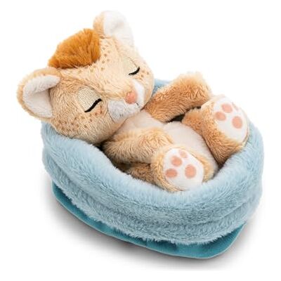 NICI Morbido leone di peluche addormentato in un cestino, per coccole e giochi, per bambini e adulti, fantastica idea regalo, 12 cm, marrone NICI Morbido leone di peluche addormentato in un cestino, per coccole e giochi, per bambini e adulti, fantastica idea regalo, 12 cm, marrone