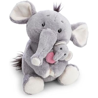 NICI Morbido elefante di peluche (20 cm) con cucciolo di elefante (6 cm), da coccolare e con cui giocare, per bambini e adulti, fantastica idea regalo, grigio NICI Morbido elefante di peluche (20 cm) con cucciolo di elefante (6 cm), da coccolare e con cui giocare, per bambini e adulti, fantastica idea regalo, grigio