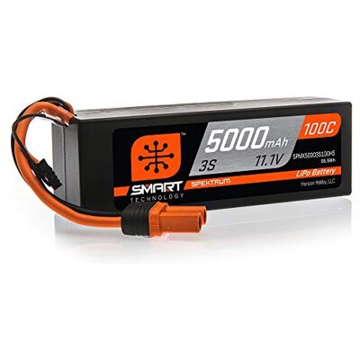 Spektrum 11,1 V 5000 mAh 3S 100C Smart Hardcase LiPo: IC5 Spektrum 11,1 V 5000 mAh 3S 100C Smart Hardcase LiPo: IC5