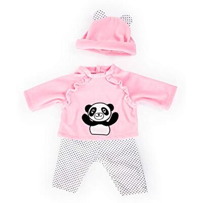 Bayer Design - Vestiti Bambole 33-38cm, Pantaloni, Top e Cappellino, Set, Completo con Panda, Colore Rosa, Bianco e Nero punteggiato, Bayer Design - Vestiti Bambole 33-38cm, Pantaloni, Top e Cappellino, Set, Completo con Panda, Colore Rosa, Bianco e Nero punteggiato,