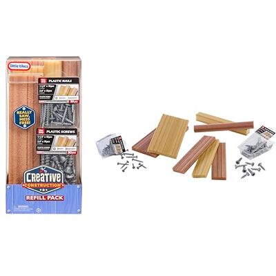 little tikes Creative Construction Wood, Nails, & Screws Bundle Include 9 Articoli da Ricarica, Set di Costruzioni per Gioco di Finzione, per Bambini. età 3+ little tikes Creative Construction Wood, Nails, & Screws Bundle Include 9 Articoli da Ricarica, Set di Costruzioni per Gioco di Finzione, per Bambini. età 3+