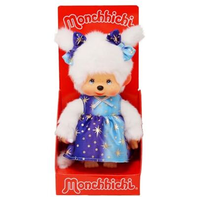 Sekiguchi Originale Bambina Monchhichi con Vestito da Starlight, Peluche Alto Circa 20 cm in Peluche Marrone Sekiguchi Originale Bambina Monchhichi con Vestito da Starlight, Peluche Alto Circa 20 cm in Peluche Marrone