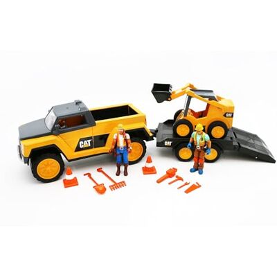 CAT Set Veicoli da Costruzione con Camion Ribaltabile, Escavatore, Operai e Accessori Giotolo Cantiere Realistico per Bambini 3+ CAT Set Veicoli da Costruzione con Camion Ribaltabile, Escavatore, Operai e Accessori Giotolo Cantiere Realistico per Bambini 3+