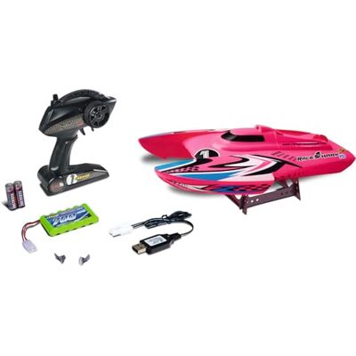 Carson Race Shark FD 2.4G 100% RTR rosa barca telecomandata per bambini a partire dagli 8 anni, barca RC, barca RC RTR, fino a 25 km/h, 100% RTR (Ready to Run), con telecomando a 2,4 GHz Carson Race Shark FD 2.4G 100% RTR rosa barca telecomandata per bambini a partire dagli 8 anni, barca RC, barca RC RTR, fino a 25 km/h, 100% RTR (Ready to Run), con telecomando a 2,4 GHz