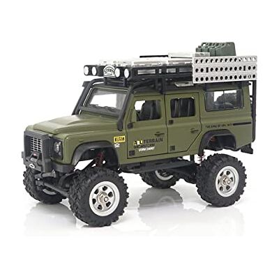 Amewi D90X28 Scale in metallo spazzolato 1:28 elettrico a quattro ruote motrici 4WD RTR verde RC telecomandato Amewi D90X28 Scale in metallo spazzolato 1:28 elettrico a quattro ruote motrici 4WD RTR verde RC telecomandato