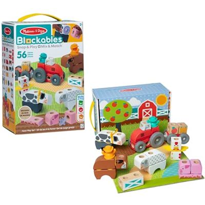 Melissa & Doug Blockables Set della Fattoria – Set di Costruzioni in Legno con Blocchi Collegabili (56 Pezzi), Gioco Creativo e Educativo, Regalo per Bambini e Bambine, 2+ Anni Certificati FSC Melissa & Doug Blockables Set della Fattoria – Set di Costruzioni in Legno con Blocchi Collegabili (56 Pezzi), Gioco Creativo e Educativo, Regalo per Bambini e Bambine, 2+ Anni Certificati FSC