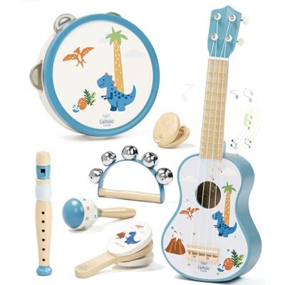 Lehoo Castle Chitarra per Bambini, 7 Strumenti Musicali Montessori Giochi, con ukulele, Tamburello, Flauto, Maracas, Giocattoli in Legno, Giocattoli Didattici, Regalo per bambini di 1, 2, 3 anni Lehoo Castle Chitarra per Bambini, 7 Strumenti Musicali Montessori Giochi, con ukulele, Tamburello, Flauto, Maracas, Giocattoli in Legno, Giocattoli Didattici, Regalo per bambini di 1, 2, 3 anni