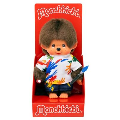 Sekiguchi Monchhichi Originale, Ragazzo Artista, Peluche di Circa 20 cm in Peluche Marrone Sekiguchi Monchhichi Originale, Ragazzo Artista, Peluche di Circa 20 cm in Peluche Marrone