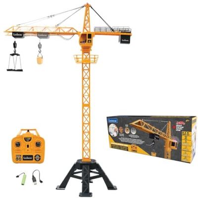Lexibook , Crosslander® PRO, Gru RC, Gru Gigante telecomandata, Altezza 1,28 m, Solleva Fino a 500g, Multidirezionale, Effetti sonori e Luminosi, Gialla, Lexibook , Crosslander® PRO, Gru RC, Gru Gigante telecomandata, Altezza 1,28 m, Solleva Fino a 500g, Multidirezionale, Effetti sonori e Luminosi, Gialla,