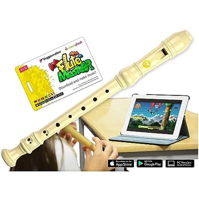 Voggenreiter Flauto in plastica per bambini dai 6 anni in su, con Flute Master (app software di apprendimento), impugnatura barocca, colore bianco crema, plastica, Voggenreiter Flauto in plastica per bambini dai 6 anni in su, con Flute Master (app software di apprendimento), impugnatura barocca, colore bianco crema, plastica,