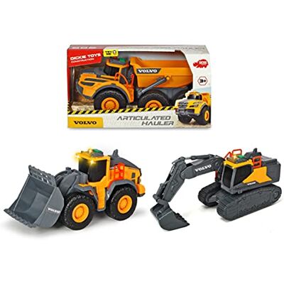 Dickie Toys Dickie Volvo mezzo da lavoro cm 23, con luci e suoni, veicolo a sorpresa, + 3 anni, Dickie Toys Dickie Volvo mezzo da lavoro cm 23, con luci e suoni, veicolo a sorpresa, + 3 anni,