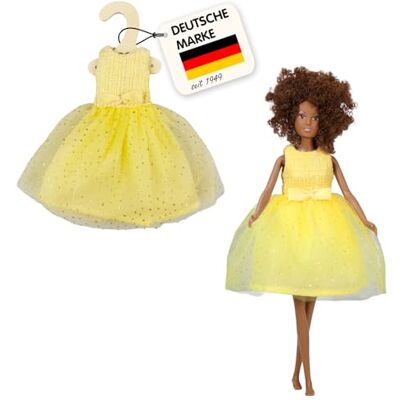 Heless Time2Shine Abito in Bouclé Sunshine in Giallo, con Gonna in Tulle, Glitter e Fiocco, per Bambole Fashion Taglia 29 cm Heless Time2Shine Abito in Bouclé Sunshine in Giallo, con Gonna in Tulle, Glitter e Fiocco, per Bambole Fashion Taglia 29 cm