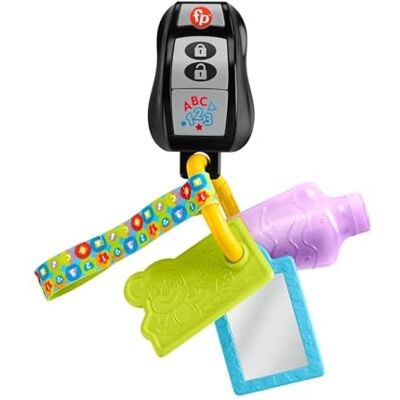 Fisher Price Ridi e Impara Chiavi Gioca e Vai, giocattolo musicale per bambini con dentaruolo e specchio per bambini dai 6 mesi in su, versione Italiana+Inglese+Portoghese+Spagnolo, Fisher Price Ridi e Impara Chiavi Gioca e Vai, giocattolo musicale per bambini con dentaruolo e specchio per bambini dai 6 mesi in su, versione Italiana+Inglese+Portoghese+Spagnolo,